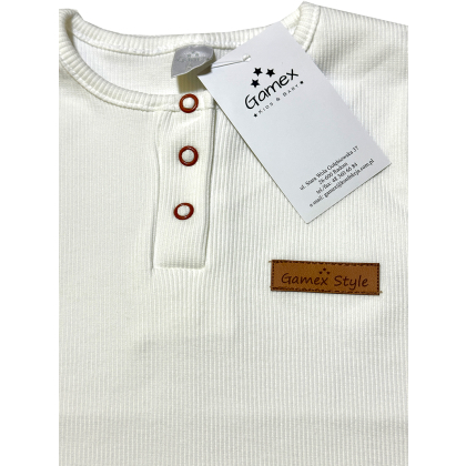 Bluzka wizytowa z krótkim rękawem  GAMEX - POLO - Ecru